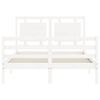 vidaXL Bed Frame without Mattress White Small Double Solid Wood
