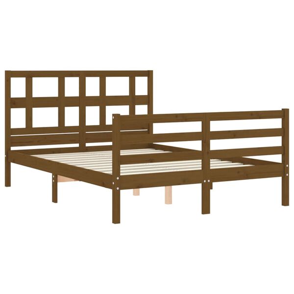 vidaXL Bed Frame without Mattress Honey Brown 140x190 cm Solid Wood
