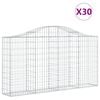 vidaXL Arched Gabion Baskets 30 pcs 200x30x100/120 cm Galvanised Iron