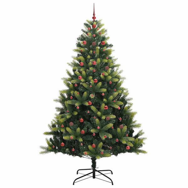 vidaXL Artificial Hinged Christmas Tree 300 LEDs Green 240 cm