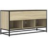 vidaXL TV Cabinet Sonoma Oak 100x35x50 cm Engineered Wood and Metal