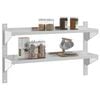 vidaXL 2-Tier Wall Shelf 100x23.5x60 cm Silver Stainless Steel