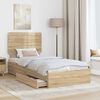 vidaXL Storage Bed with Drawer Sonoma Oak 100 x 200 cm Engineered Wood