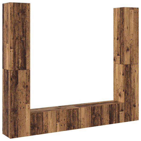 vidaXL Wall Mounted TV cabinets 6 pcs Old Wood Engineered Wood