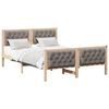 vidaXL Bed Frame with Headboard Taupe 140 x 190 cm Solid Pine Wood
