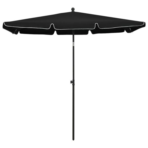 vidaXL Garden Parasol with Pole 210x140 cm Black