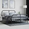 vidaXL Metal Bed Frame without Mattress with Footboard Black 140x200cm