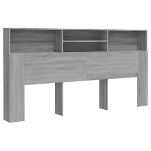 vidaXL Headboard Cabinet Grey Sonoma 200x19x103,5 cm