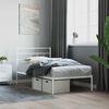 vidaXL Metal Bed Frame without Mattress with Headboard White 107x203cm