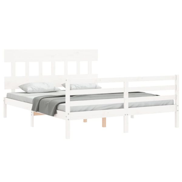 vidaXL Bed Frame without Mattress White 160x200 cm Solid Wood