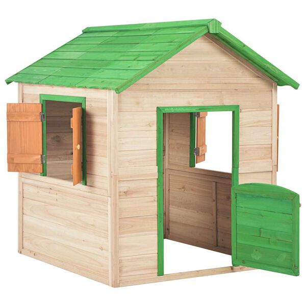 vidaXL Kids Play House Fir Wood Green