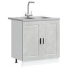 vidaXL Sink Base Cabinet with Storage Porto 2 pcs Grey Engineered wood
