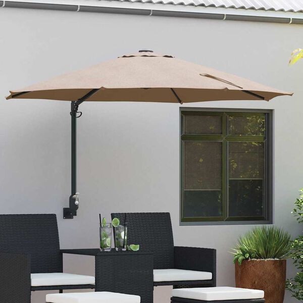 vidaXL Garden Parasol Taupe 248 x 248 x 148 cm Polyester and Steel