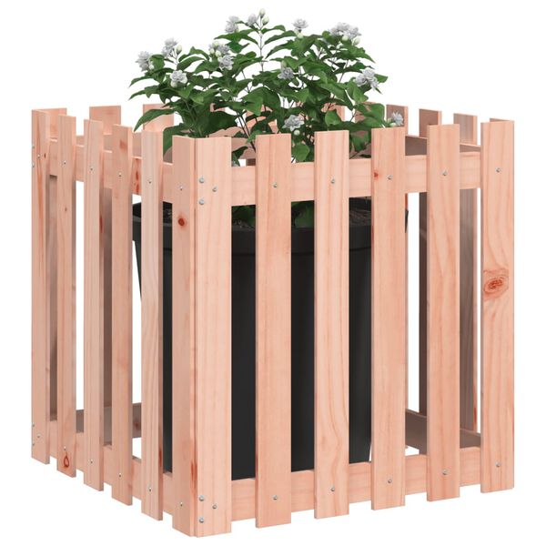 vidaXL Garden Planter with Fence Design 60x60x60 cm Solid Wood Douglas
