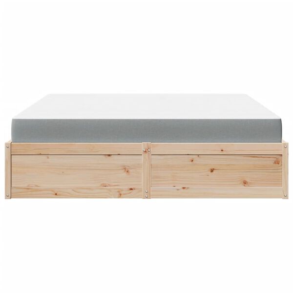 vidaXL Bed with Mattress 180x200 cm Super King Solid Wood Pine