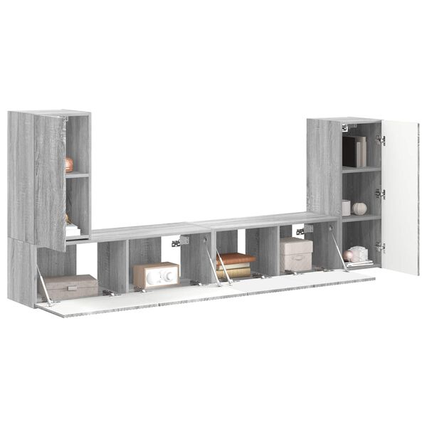 vidaXL TV Cabinet Set 4 pcs Grey Sonoma Engineered Wood