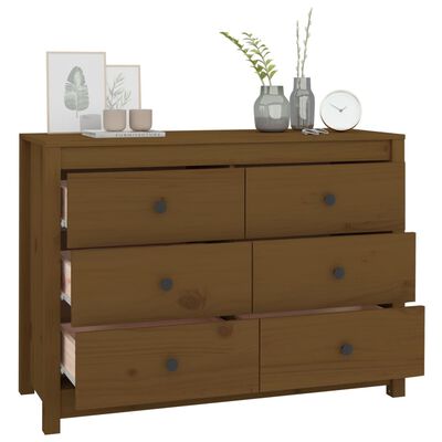 vidaXL Side Cabinet Honey Brown 100x40x72 cm Solid Wood Pine