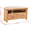 vidaXL TV Cabinet with Drawer 88 x 42 x 46 cm Solid Oak Wood
