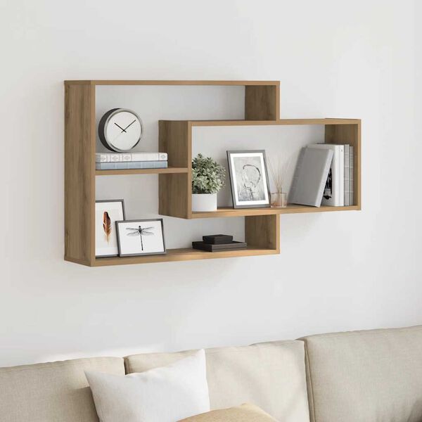 vidaXL Wall Shelf Artisan Oak 104x20x58.5 cm Engineered Wood