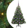 vidaXL Artificial Christmas Tree with 150 LEDs Green 120 cm PE and PVC