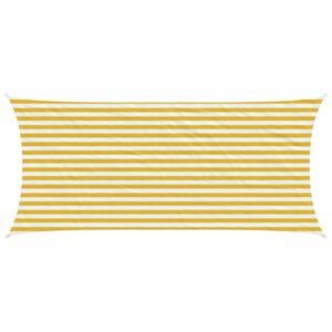 vidaXL Sunshade Sail 2 x 5 m HDPE Rectangular Yellow and White