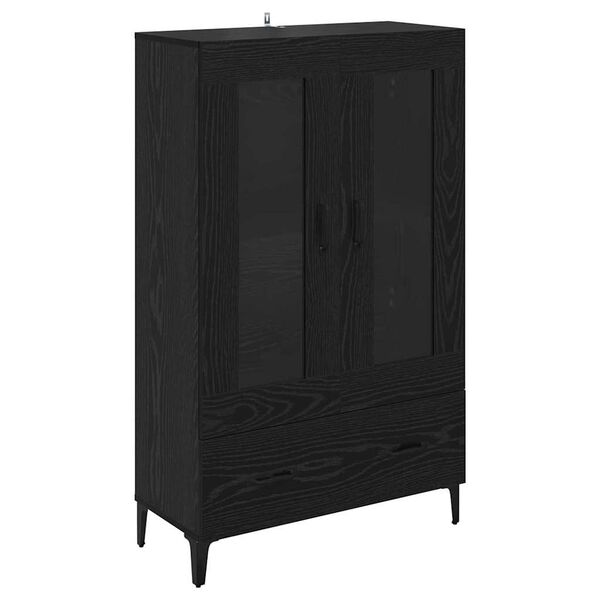 vidaXL Highboard Black Oak 70 x 31 x 115 cm Engineered Wood and Iron