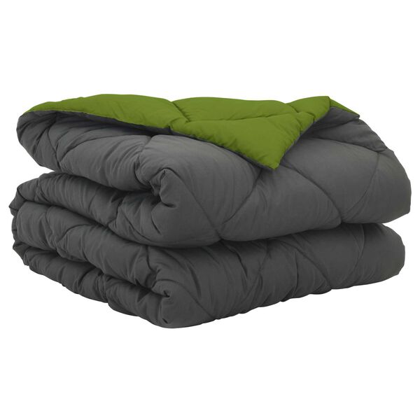 vidaXL Summer Duvet Green and Anthracite 200 x 135 cm Microfiber