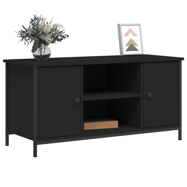 vidaXL TV Cabinet Black 100x40x50 cm Engineered Wood