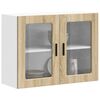 vidaXL Kitchen Wall Cabinet with Glass Door Porto Sonoma Oak