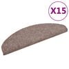 vidaXL Stair Mats Self-adhesive 15 pcs 65x21x4 cm Light Brown Half Round Large
