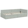 vidaXL Corner Bed Frame Light Grey 90 cm x 190 cm Velvet