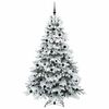 vidaXL Artificial Christmas Tree with 300 LEDs White 210 cm PE and PVC