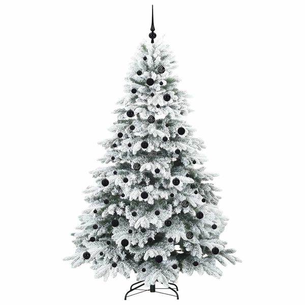 vidaXL Artificial Christmas Tree with 300 LEDs White 210 cm PE and PVC