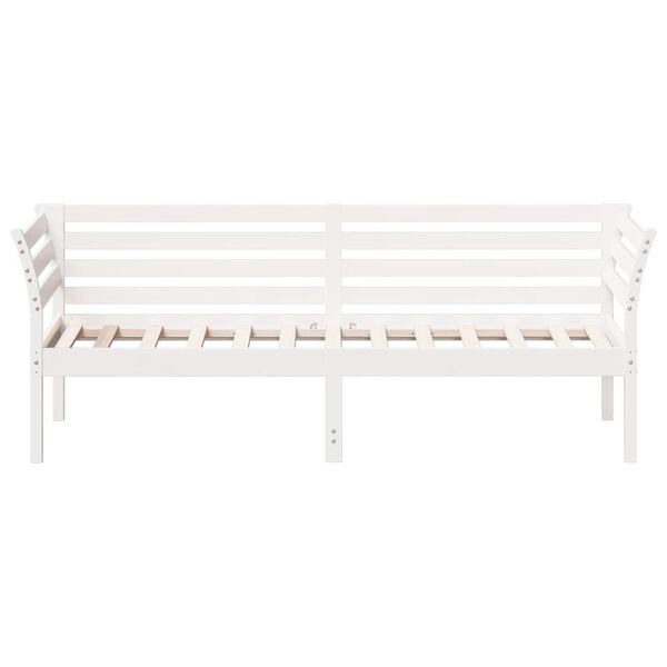 vidaXL Day Bed without Mattress White 75x190 cm Small Single Solid Wood Pine