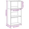 vidaXL Bookcase Grey Sonoma 60x30x114 cm Engineered Wood