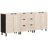 vidaXL Sideboard White Wash Finish Solid Mango Wood