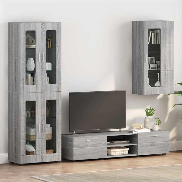 vidaXL Wall-mounted Cabinet with Shelf Grey sonoma 55 x 29 x 100 cm