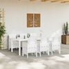 vidaXL Garden Dining Set 7 pcs White Polt rattan