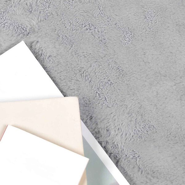 vidaXL Faux Rabbit Fur Rug Olite Grey &Oslash; 100 cm Polyester