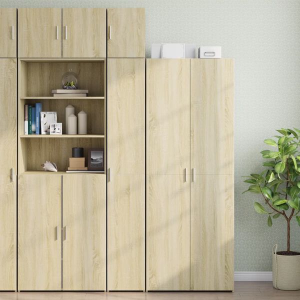 vidaXL Slim Storage Cabinet Sonoma Oak 30x42.5x225 cm Engineered Wood