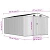 vidaXL Garden Shed 257x392x181 cm Metal Green
