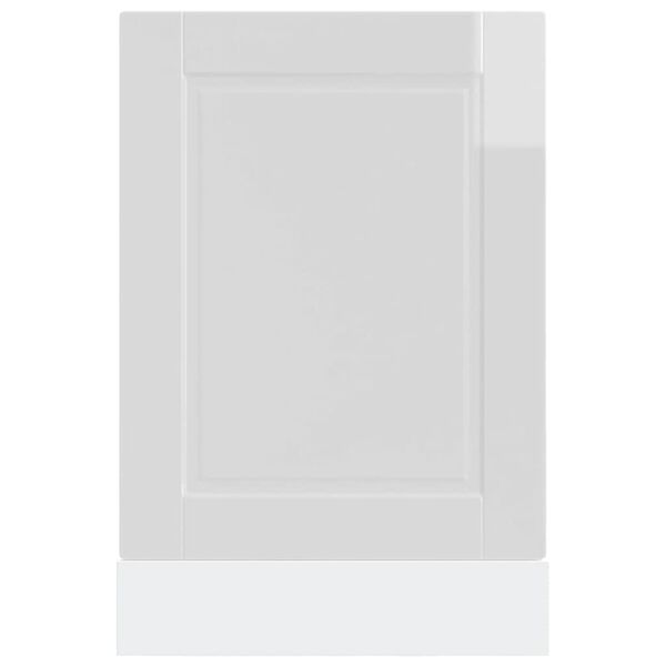 vidaXL Dishwasher Panel Porto High Gloss White 45x1,5x67 cm Engineered Wood