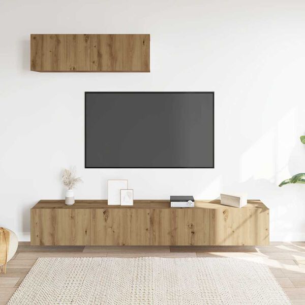 vidaXL Wall Mounted TV Cabinets 3 pcs Artisan Oak 100x30x30 cm Engineered Wood