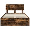 vidaXL Bed Frame with Drawer Smoked Oak 135 x 190 cm Engineered Wood