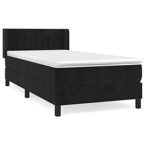 vidaXL Box Spring Bed with Mattress Black 80x200 cm Velvet