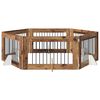 vidaXL Dog Gate with Stands 6 pcs Old Wood 100 x 60 cm Engineered Wood