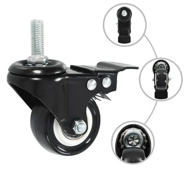 vidaXL 8 pcs Swivel Casters with Brakes 50 mm