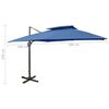 vidaXL Cantilever Garden Parasol with Double Top 300x300 cm Azure Blue