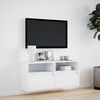 vidaXL TV Wall Cabinet with LED Lights White 100x31x45 cm