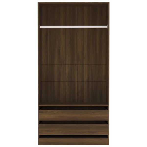 vidaXL Wardrobe Brown Oak 100x50x200 cm Engineered Wood